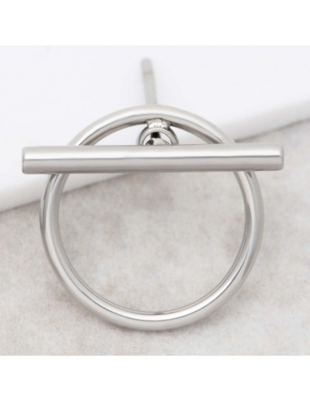 Bijoux boucle d'oreille Menthe À l'O JUPITER Silver acier inoxydable argent puce Bijoux Sauvages