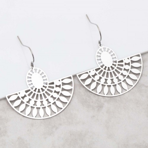 MADI Silver pendant earrings steel silver ethnic symbol