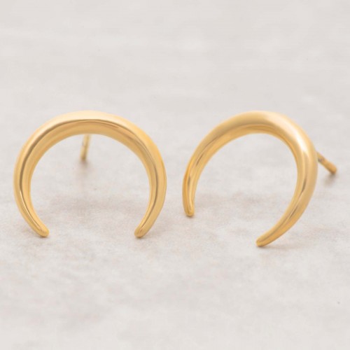 LUNA Gold minimalist gold steel post earrings