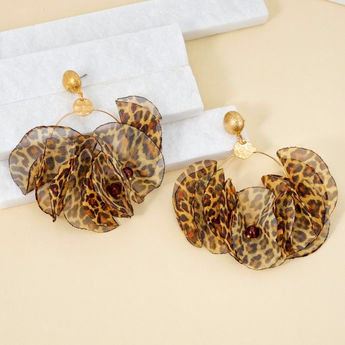 Boucles d'oreilles PANTHER BOUQUET Brown Gold...