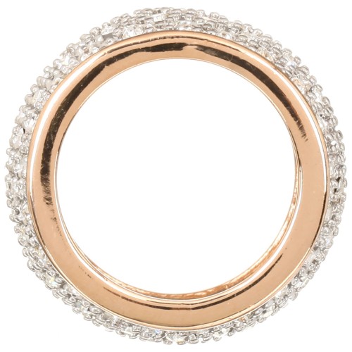 Bague REVOLIA White Gold Jonc pavé Bombé Doré...