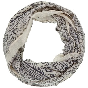 Foulard TATUKOS Beige tube imprimé Ethnique Noir et Beige...