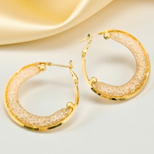 Boucles d'oreilles LIGHTSTORM White Gold Créoles tubes...