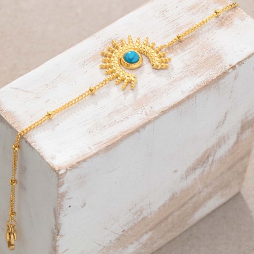 Bijoux bracelet fin SUNSTICE Turquoise Gold Menthe À l'O acier inoxydable doré solaire Bijoux Sauvages