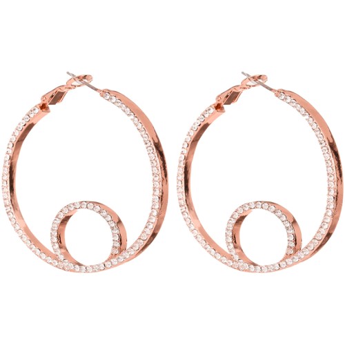 Boucles d'oreilles LOOP Pink & Rose Gold...