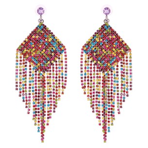 Boucles d'oreilles ISADORA Color Silver Pendantes longues...