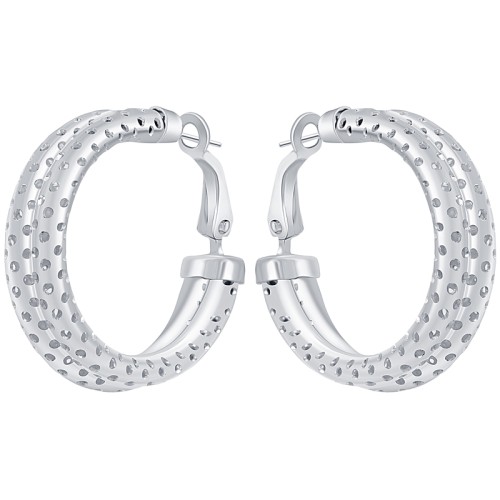 Boucles d'oreilles LORENE DOUBLE Silver Créoles...