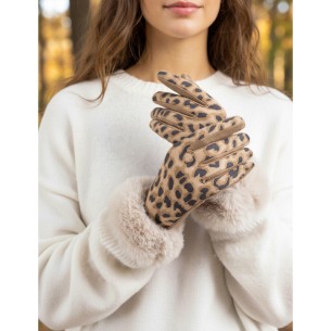 Maroquinerie LEOMONTA Beige Gold Gants écran tactile...