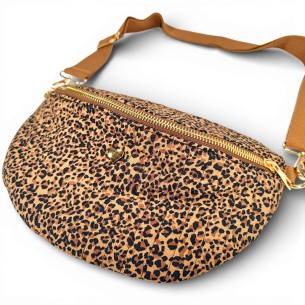 Maroquinerie LEO HEART Brown Gold Sac banane imprimé... 2