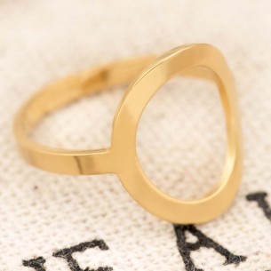 OLEA Gold adjustable bangle ring golden steel openwork ring