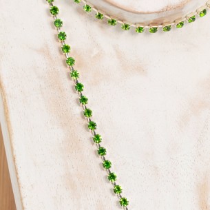 Collier GALANE Apple Green Silver Sautoir pendentif en Y... 2