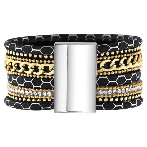 Bracelet OWL Black Gold Manchette souple...