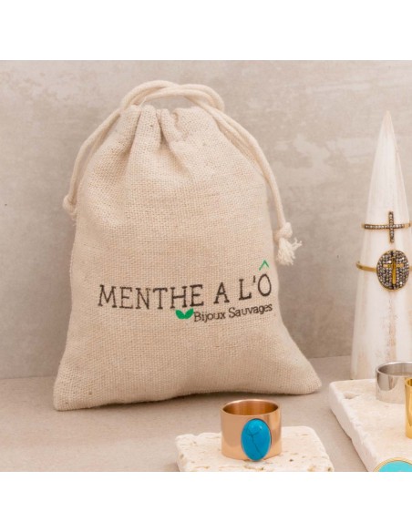 NATULIS Green Gold bracelet fin acier feuille doré malachite verte