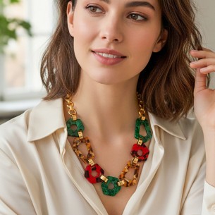 Collier BALTORA Color Gold Ras de cou chaine souple zébré... 2