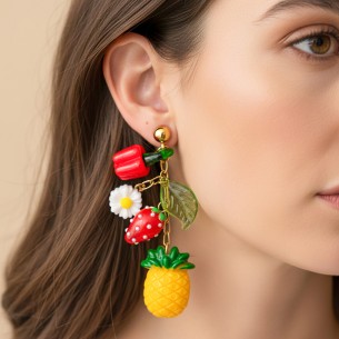 Boucles d'oreilles SUMERENA STEEL Color Gold Pendante...