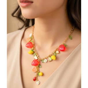 Collier FRAGOLA STEEL Color Gold Ras de Cou chaine souple...