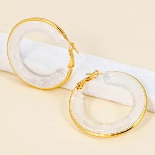 Boucles d'oreilles SEOLA STEEL White Gold Créoles tubes...