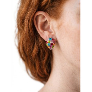 Boucles d'oreilles FILINE Color Silver Puces pavées... 2