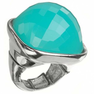 Bague ICE SQUARE Turquoise Silver Cabochon réglable... 2