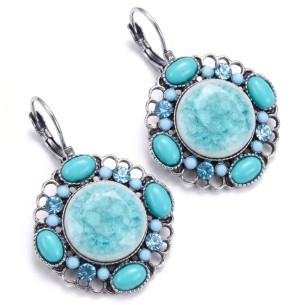 Boucles d'oreilles LOMAE Turquoise Silver Dormeuses...