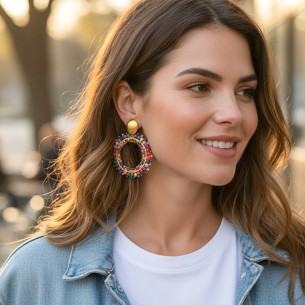 Boucles d'oreilles STONE RIVER VALLEY STEEL Color Gold... 2