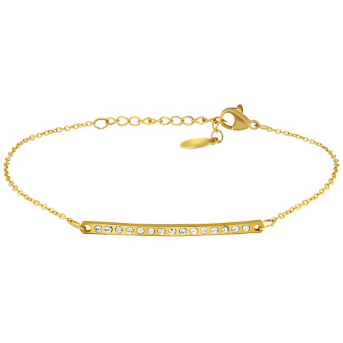Bijoux bracelet LORD Menthe À l'O fin  acier inoxydable doré argent cristal Bijoux Sauvages