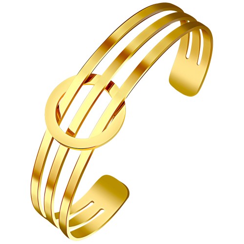 Bijoux bracelet manchette DOLCE Menthe À l'O fin  acier inoxydable doré argent rosé Bijoux Sauvages