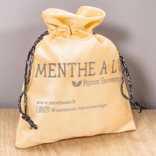 Gift Wrapping PREMIUM SATIN GIFT POUCH Menthe À l'O Beige Premium satin gift bag Branded flocking