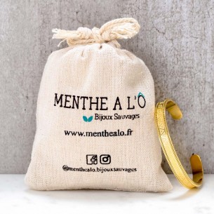 Gift packaging POUCH ECO RECYCLE MENTHE A L'O Branded flocking
