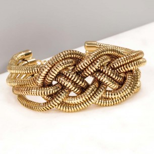 MARINAL Gold bracelet Flexible chain bracelet Golden sailor knot Brass gilded with fine gold