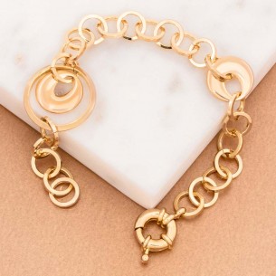 ANDREA Gold Bracelet Contemporary Golden flexible chain bracelet Brass gilded with fine gold