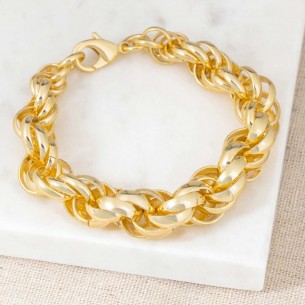 REGALIA Gold bracelet Flexible chain bracelet Twisted mesh Gold Brass gilded with fine gold