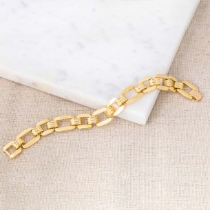 GRACIE Gold bracelet Flexible chain bracelet Railroad...