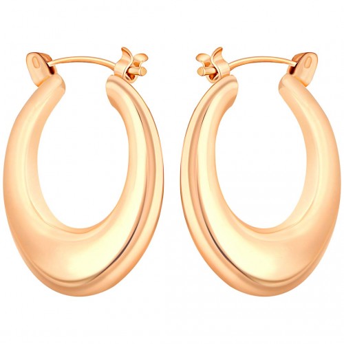 Earrings EOBAL Gold Hoop earrings Domed Golden and Golden discs Stainless steel gilded with fine gold