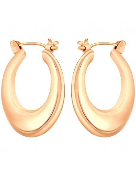 Boucles d'oreilles EOBAL Gold Créoles Bombées Doré et Disques Doré Acier inoxydable doré à l'or fin