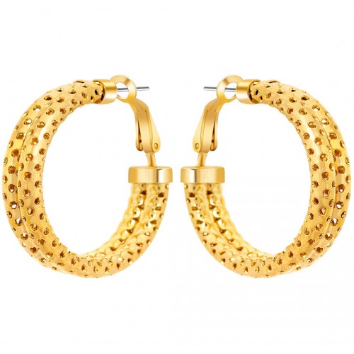 Boucles d'oreilles LORENE DOUBLE Gold Créoles...