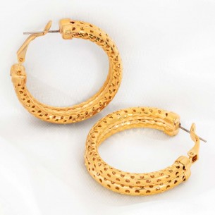 LORENE DOUBLE Gold earrings Tube hoops Double pierced tube Gold Brass gilded with fine gold