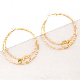 Earrings EORINE Gold Openwork hoops Elipse Gold Brass gilded with fine gold