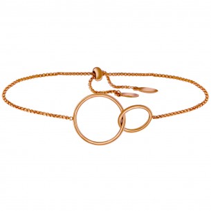 OBAL Rose Gold Silver fine chain bracelet interwoven ring...
