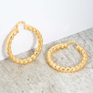 Earrings LEANNE Gold Hoop earrings Contemporary Golden Brass gilded with fine gold