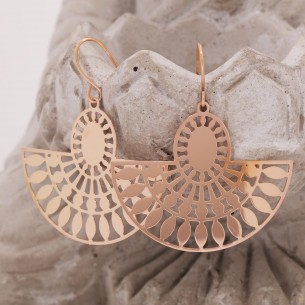 Bijoux boucle d'oreille Menthe À l'O MADI Rosé pendantes acier inoxydable argent symbole ethnique Bijoux Sauvages