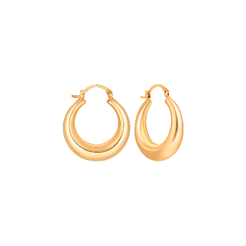 EOBOL Gold Hoop earrings Domed discs Gilded with fine gold