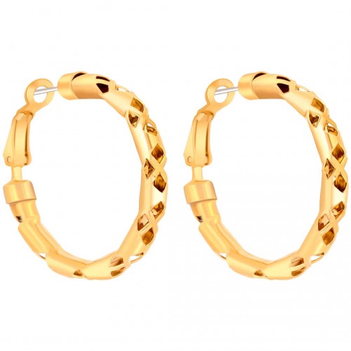 EOSIA Gold earrings Openwork hoop earrings Native American Indian ethnic Gilded with fine gold