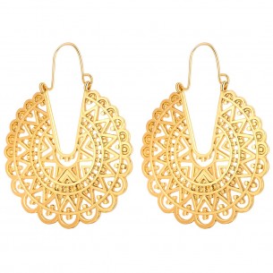ANDALOU Gold earrings Openwork hoops Filigree Gold Brass gilded with fine gold