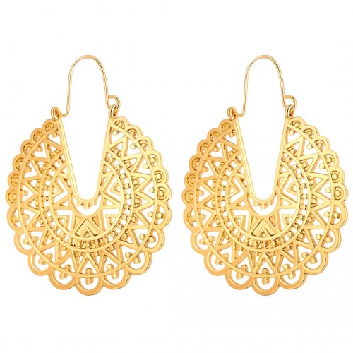 ANDALOU Gold earrings Openwork hoops Filigree Gold Brass gilded with fine gold