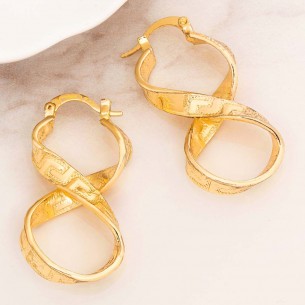 EOTORA Gold earrings Twisted hoop earrings Ancient Greek Golden Brass gilded with fine gold
