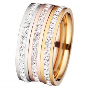 Ring UNIDAS ALL GOLD Silver Rose gold Stainless steel Crystal