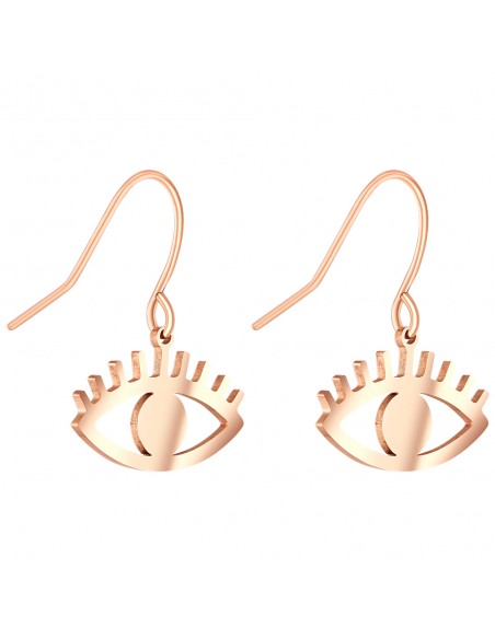 Bijoux boucle d'oreille Menthe À l'O EXYM pendante courte acier inoxydable argent rosé cristal Bijoux Sauvages