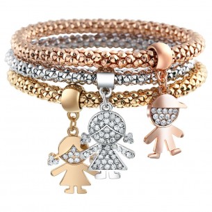 ALL CHILDS All Gold bracelet Set of 3 bracelets Silver Gold Rose Rhodium Crystal
