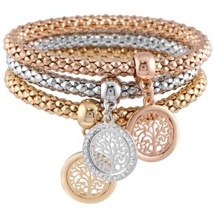 Bracelet EVANESCENCE All Gold Jeu de 3 bracelets Argent Doré Rosé Rhodium Cristal